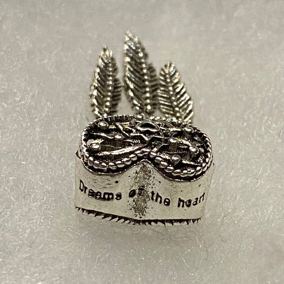 NEW•Silver Heart shaped Dreamcatcher DIY charm - Picture 3 of 5